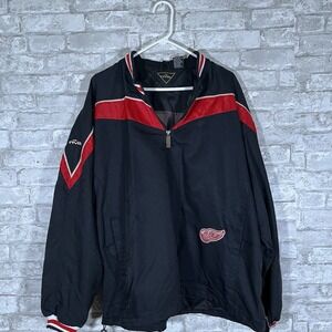 Vintage 90s Rival Detroit Red Wings NHL 1/4 Zip Pullover Jacket Men's XL